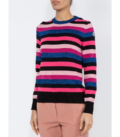 Shop Moncler Striped Jumper In Multicolor