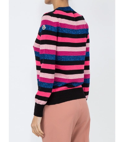 Shop Moncler Striped Jumper In Multicolor