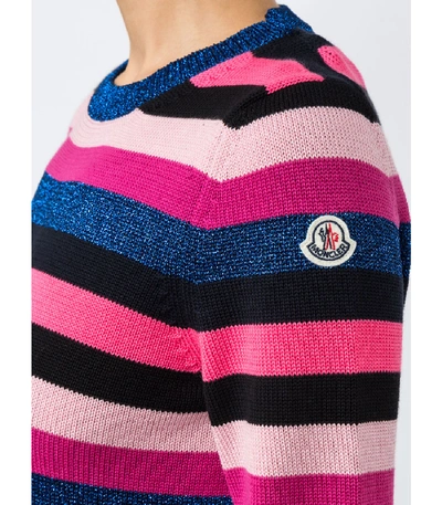 Shop Moncler Striped Jumper In Multicolor