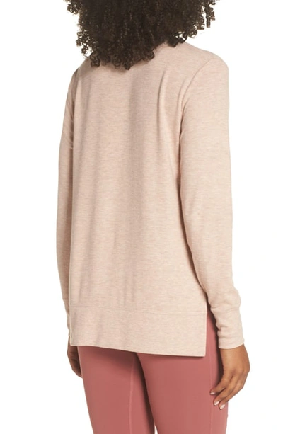 Shop Alo Yoga 'glimpse' Long Sleeve Top In Nectar Heather