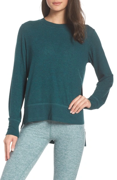 Shop Alo Yoga 'glimpse' Long Sleeve Top In Seagrass Heather