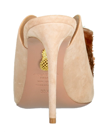 Shop Aquazzura Lotus Blossom Mule In Pwdrpink