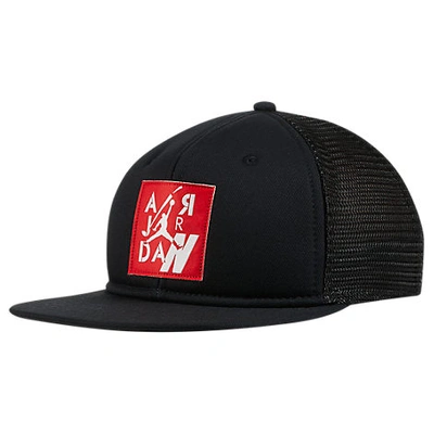 Shop Nike Air Jordan Retro 4 Trucker Hat In Black Cotton/twill