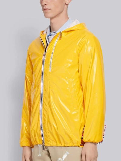 Shop Thom Browne Cropped Nylon Slicker Parka In Yellow