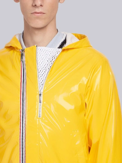 Shop Thom Browne Cropped Nylon Slicker Parka In Yellow