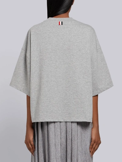 Shop Thom Browne Rwb-stripe Boxy T-shirt In Grey