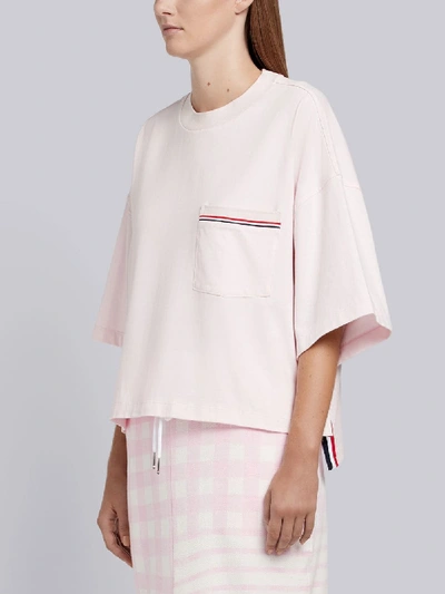 Shop Thom Browne Rwb-stripe Boxy T-shirt In Pink