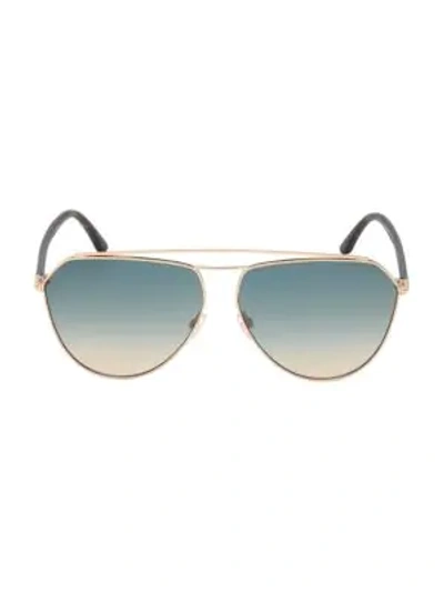 Shop Tom Ford Binx 53mm Aviator Sunglasses In Blue Gold