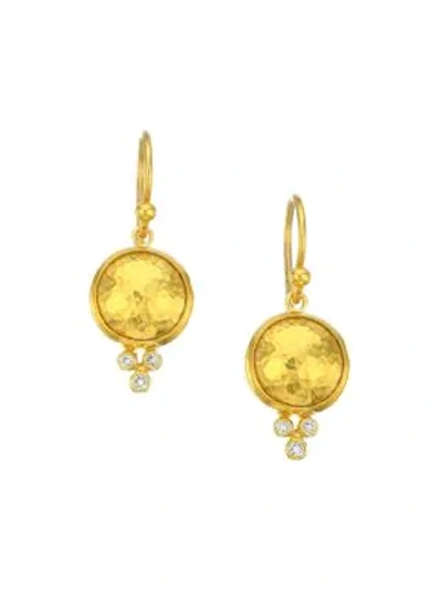 Shop Gurhan Amulet 24k Yellow Gold & Diamond Drop Earrings