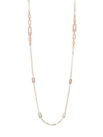 Shop Messika Women's Move Classic 18k Rose Gold & Diamond Sautoir Chain Necklace
