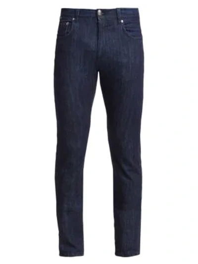 Shop Isaia Slim-fit Classic Jeans In Blue