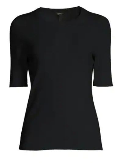 Shop Escada Sensial Jersey Stitched Tee In Black