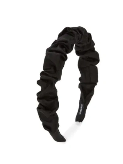Shop Lizzie Fortunato Ruched Silk Headband In Black