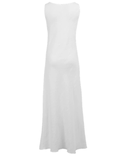 Shop Peter Cohen Pillar Bateau Neck Silk Dress In Ivory