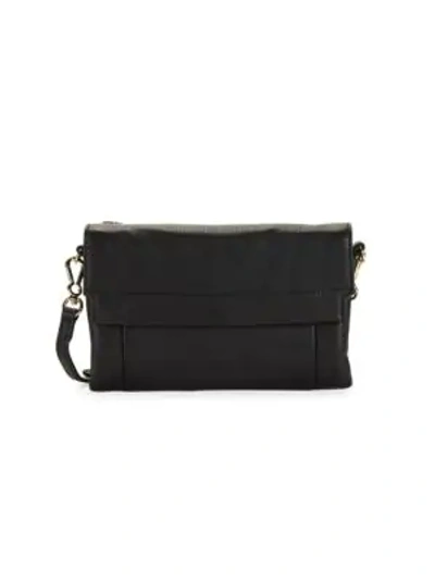 Shop Vince Camuto Grained Leather Crossbody Bag In Black