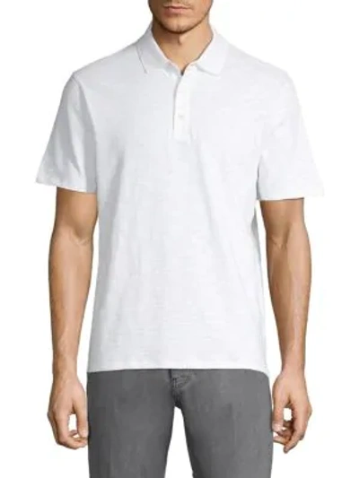 Shop Vince Men's Solid Short Sleeve Polo In Optic White