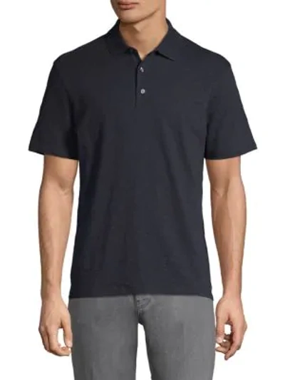 Shop Vince Classic Cotton Polo In Coastal Blue