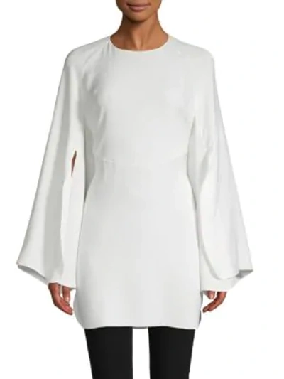 Shop Derek Lam Cape-sleeve Silk Blouse In White