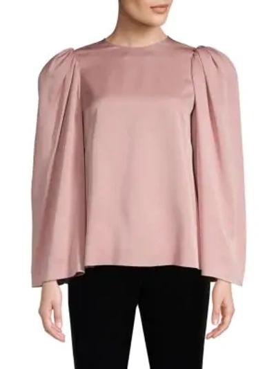 Shop Valentino Puff Shoulder Blouse In Soft Pink