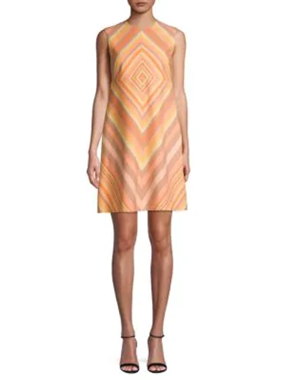 Shop Valentino Print A-line Dress In Orange Multi