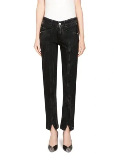 Shop Givenchy Embroidered Skinny Jeans In Black