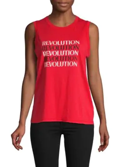 Shop Rebecca Minkoff Revolution Muscle Tee In Red Multi