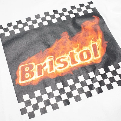 Shop F.c. Real Bristol Long Sleeve Checker Flame Tee In White