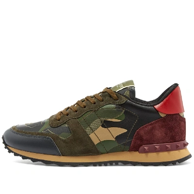 Shop Valentino Rockrunner Camo Sneaker In Green