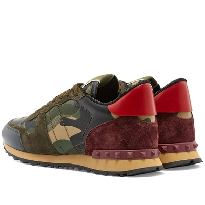 Shop Valentino Rockrunner Camo Sneaker In Green