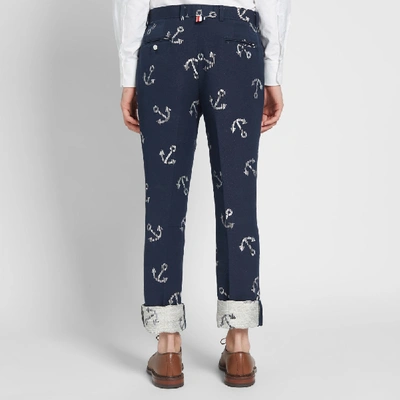 Shop Thom Browne Unconstructed Anchor Chino In Blue