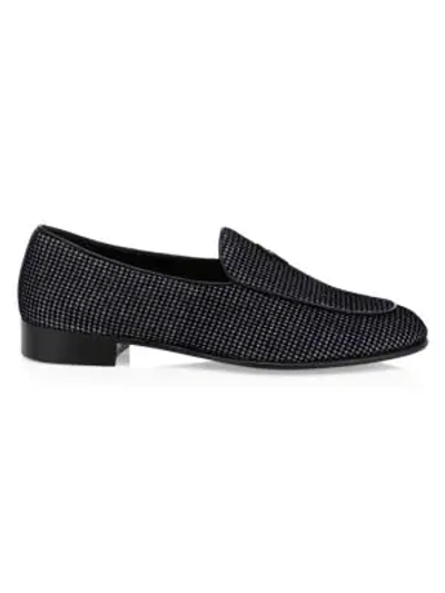 Shop Giuseppe Zanotti Embellished Suede Loafers In Anthracite