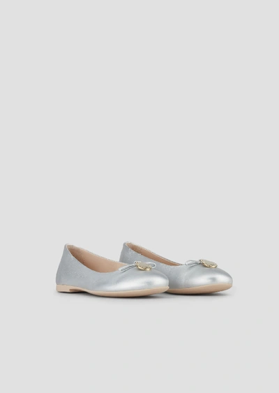 Shop Emporio Armani Ballet Flats - Item 11662323 In Silver