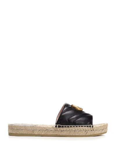 Shop Gucci Double G Espadrille Sandals In Black