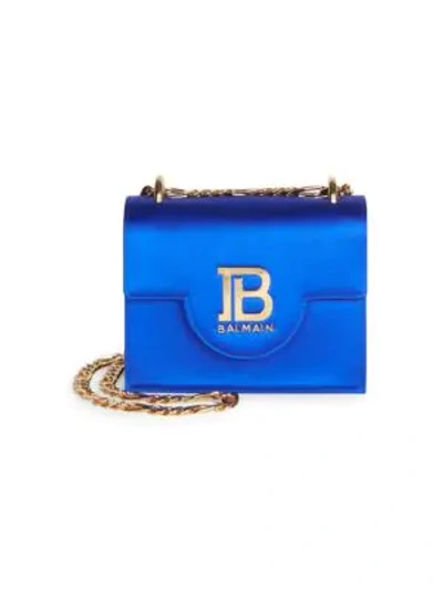 Balmain B-bag Satin Crossbody Bag In Blue | ModeSens