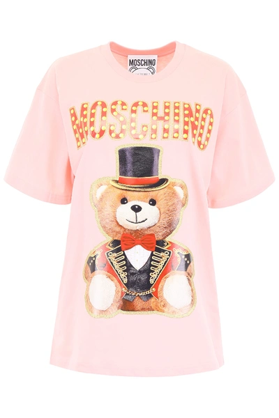 Shop Moschino Circus Teddy Logo T In Pink