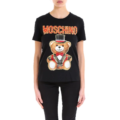 Shop Moschino Circus Teddy Print T In Black