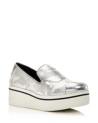 Shop Stella Mccartney Women's Binx Metallic Stars Slip-on Sneakers In Silver Multi