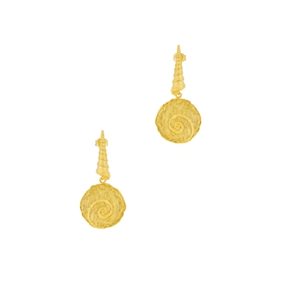 Shop Anni Lu Large Shell 18kt Gold-plated Earrings