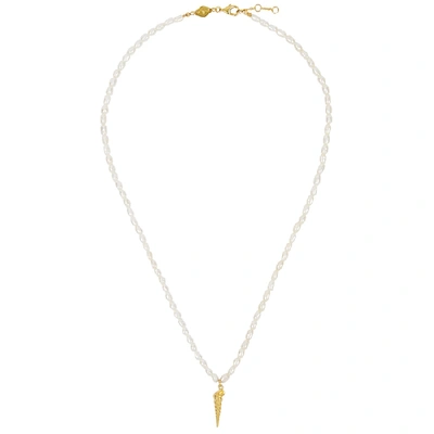 Shop Anni Lu Turret Shell 18kt Gold-plated Necklace