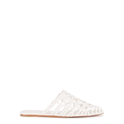 Shop Zimmermann Wave White Leather Mules In Off White