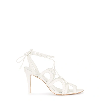 Shop Zimmermann 100 White Leather Sandals In Off White