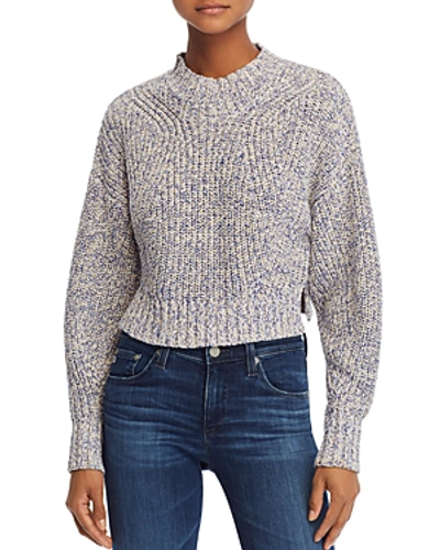 Shop Rebecca Minkoff Cropped Sweater In Blue Melange