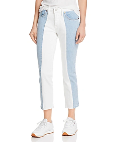 Shop Levi's 501 Spliced Crop Tapered Jeans In Sliced And Diced