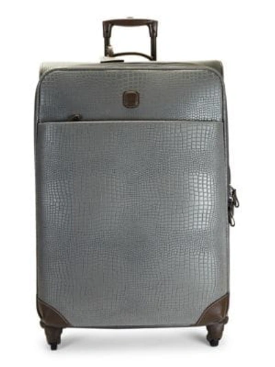 Shop Bric's 30" My Safari Leather Packing Case In Grey