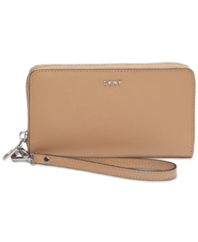 Shop Dkny Bryant Wristlet, Created For Macy's In Latte/silver