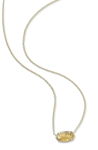 Shop Kendra Scott Elisa Birthstone Pendant Necklace In November/orange Citrine/gold