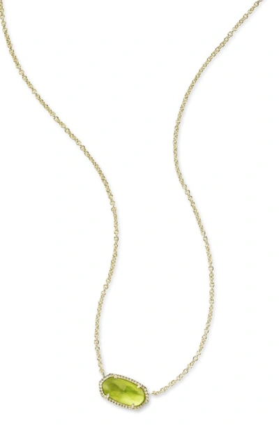 Shop Kendra Scott Elisa Birthstone Pendant Necklace In August/peridot Illusion/gold