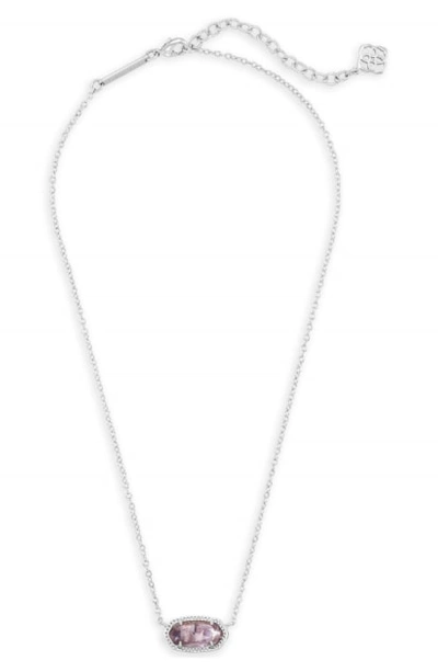 Shop Kendra Scott Elisa Birthstone Pendant Necklace In February/amethyst/silver