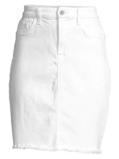 Shop Jen7 By 7 For All Mankind Frayed Hem Denim Pencil Skirt In White