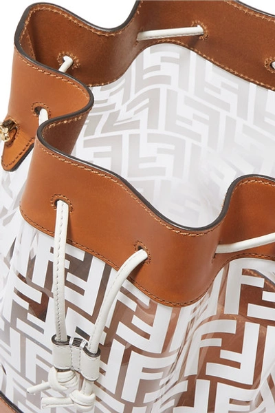 Shop Fendi Mon Trésor Medium Printed Pvc And Leather Bucket Bag In White